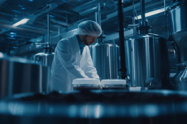 Scientifique en laboratoire de production brassicole