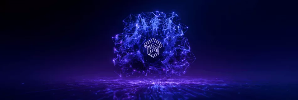 Cerveau digital bleu lumineux dans un espace vide