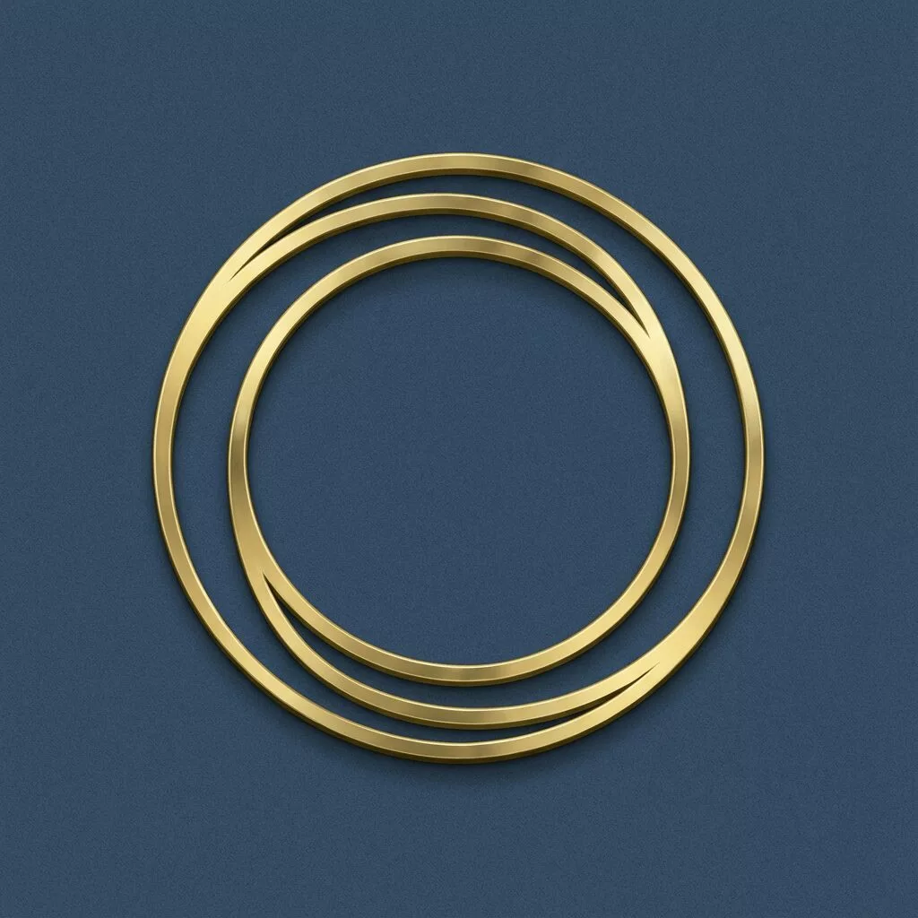 Icône anneaux dorés Million Marketing symbole de performance