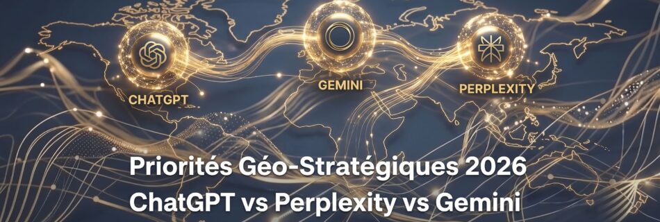 Comparatif visuel ChatGPT vs Perplexity vs Gemini pour orienter sa stratégie GEO en 2026